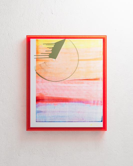 Peinture abstraite orange bleu orange vert jaune fluo vinyle texturée sur toile – nnero