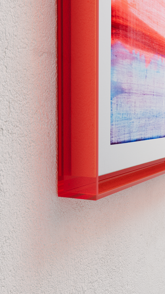 Peinture abstraite bleu orange vert jaune fluo vinyle texturée sur toile – nnero